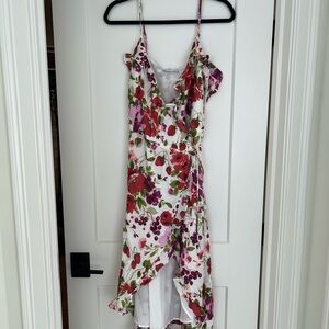 Floral Wrap Dress with Spaghetti Straps